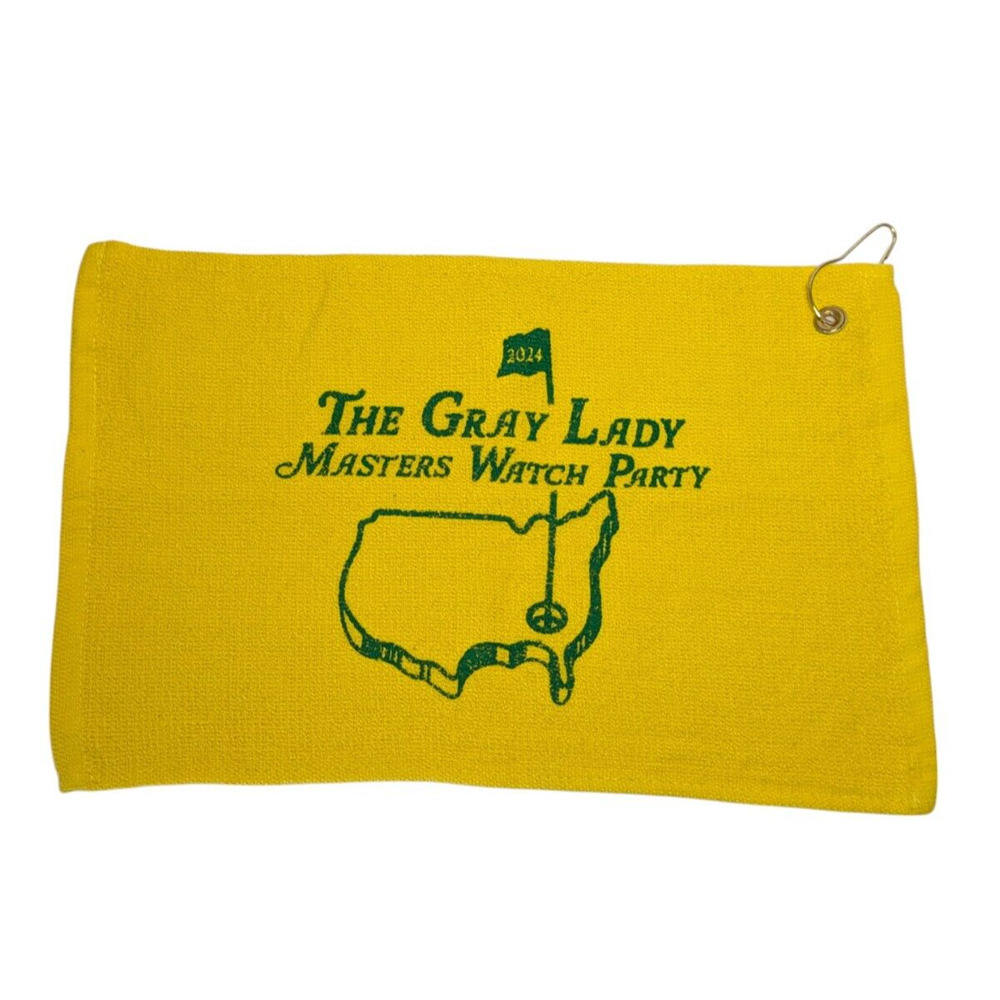 Masters Tournament Golf Towel The Gray Lady Watch Party 2024 Yellow Never Used